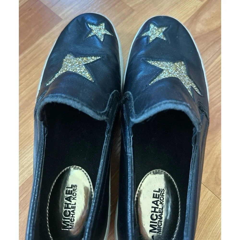 Michael kors patent leather gold glitter stars‎